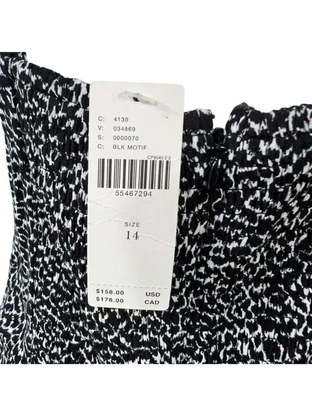Anthropologie NWT Tina Flounced Midi Dress Black and White Leopard Print Size 14 - Picture 4 of 9